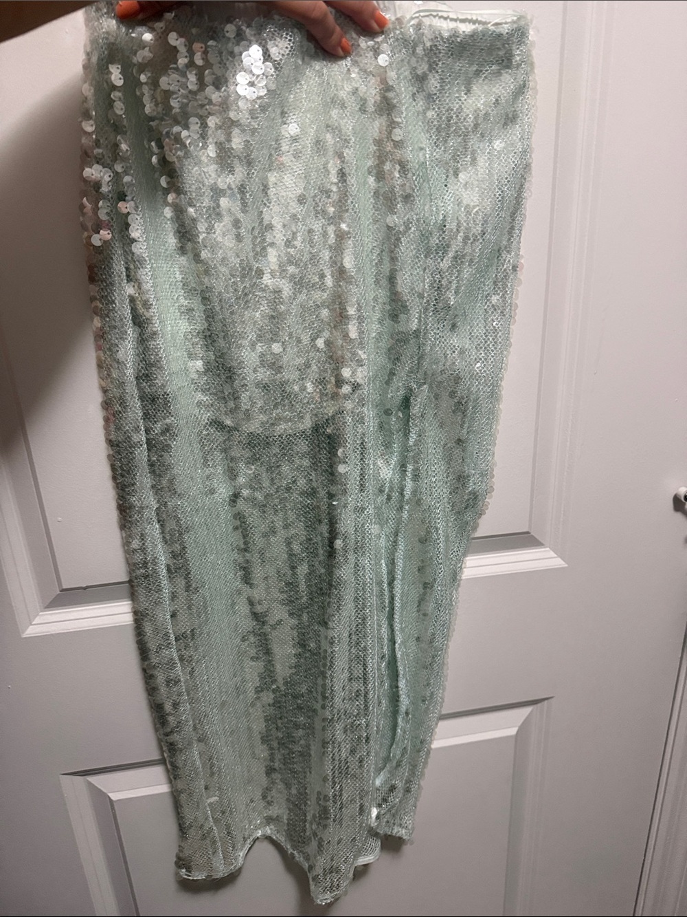 Sequined Mint Green Women's Skirt